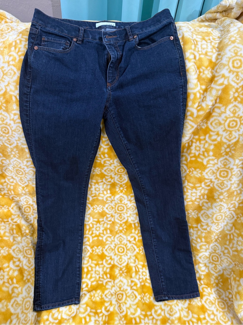 LOFT Dark Indigo Stretch Skinny Jeans